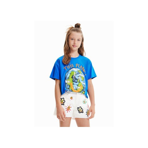 Desigual T-Shirt 23SBTK09 Niebieski Regular Fit ze sklepu MODIVO w kategorii Bluzki dziewczęce - zdjęcie 168566688