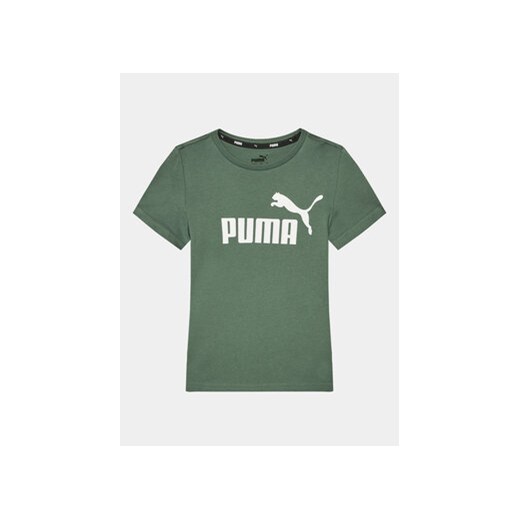 Puma T-Shirt Ess Logo 586960 Zielony Regular Fit ze sklepu MODIVO w kategorii T-shirty chłopięce - zdjęcie 168567357