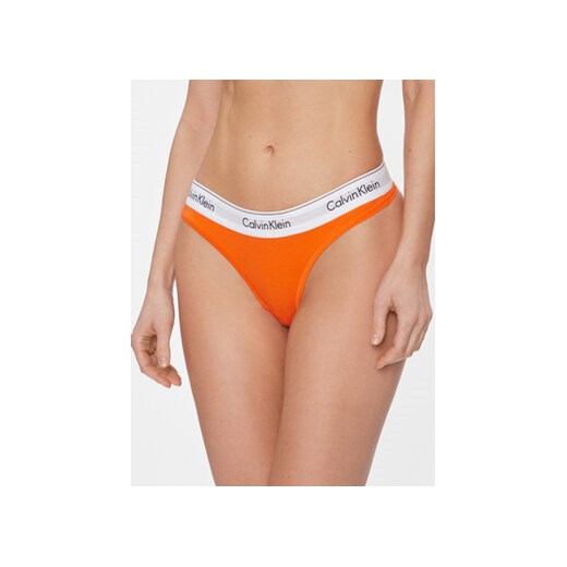 Calvin Klein Underwear Stringi 0000F3786E Pomarańczowy ze sklepu MODIVO w kategorii Majtki damskie - zdjęcie 168568159