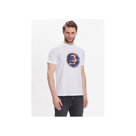 KARL LAGERFELD T-Shirt Crew Neck 755072 532251 Biały Regular Fit ze sklepu MODIVO w kategorii T-shirty męskie - zdjęcie 168568276