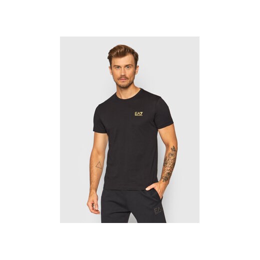 EA7 Emporio Armani T-Shirt 8NPT51 PJM9Z 0208 Czarny Regular Fit ze sklepu MODIVO w kategorii T-shirty męskie - zdjęcie 168569028