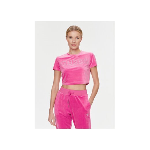 Guess T-Shirt V3BI01 KBXI2 Różowy Boxy Fit ze sklepu MODIVO w kategorii Bluzki damskie - zdjęcie 168569327