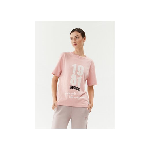 Guess T-Shirt V3BI00 KA260 Różowy Relaxed Fit ze sklepu MODIVO w kategorii Bluzki damskie - zdjęcie 168570049