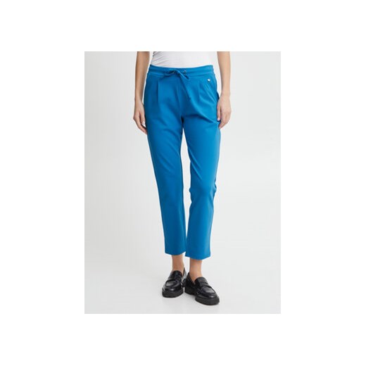 Fransa Spodnie materiałowe 20605622 Niebieski Regular Fit ze sklepu MODIVO w kategorii Spodnie damskie - zdjęcie 168570347