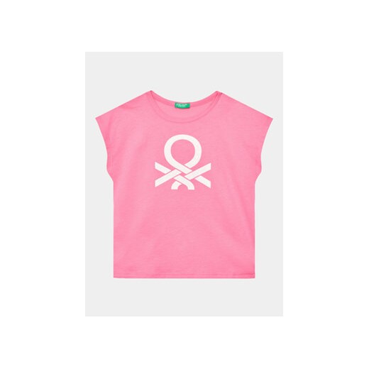 United Colors Of Benetton T-Shirt 3I1XC10C0 Różowy Regular Fit ze sklepu MODIVO w kategorii Bluzki dziewczęce - zdjęcie 168570638
