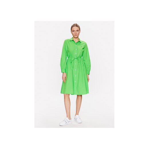 Tommy Hilfiger Sukienka koszulowa 1985 WW0WW39196 Zielony Regular Fit ze sklepu MODIVO w kategorii Sukienki - zdjęcie 168570659