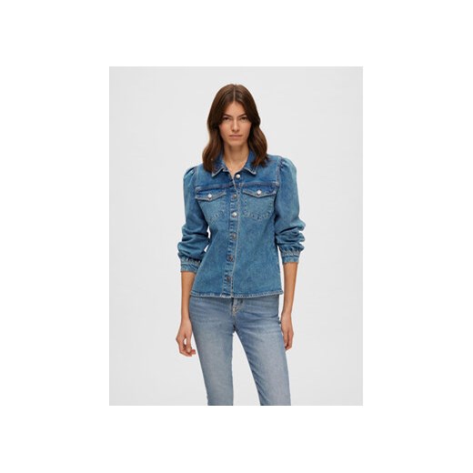 Selected Femme Koszula jeansowa Karna 16088227 Niebieski Regular Fit ze sklepu MODIVO w kategorii Koszule damskie - zdjęcie 168570877