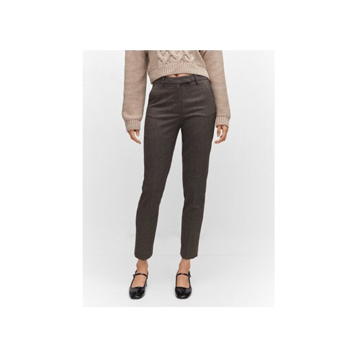 Mango Spodnie materiałowe Warm 57013804 Szary Slim Fit ze sklepu MODIVO w kategorii Spodnie damskie - zdjęcie 168570927