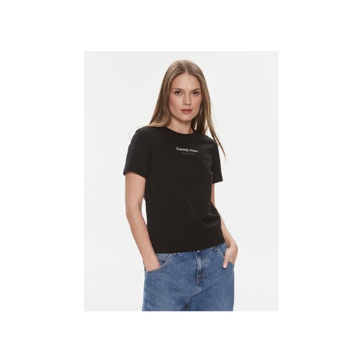 Tommy Jeans T-Shirt Essential DW0DW17359 Czarny Regular Fit ze sklepu MODIVO w kategorii Bluzki damskie - zdjęcie 168571087