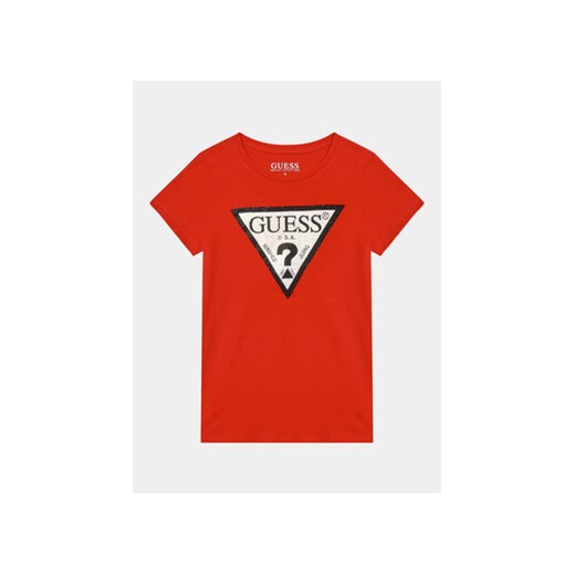 Guess T-Shirt J2YI51 K6YW1 Czerwony Regular Fit ze sklepu MODIVO w kategorii T-shirty chłopięce - zdjęcie 168571148