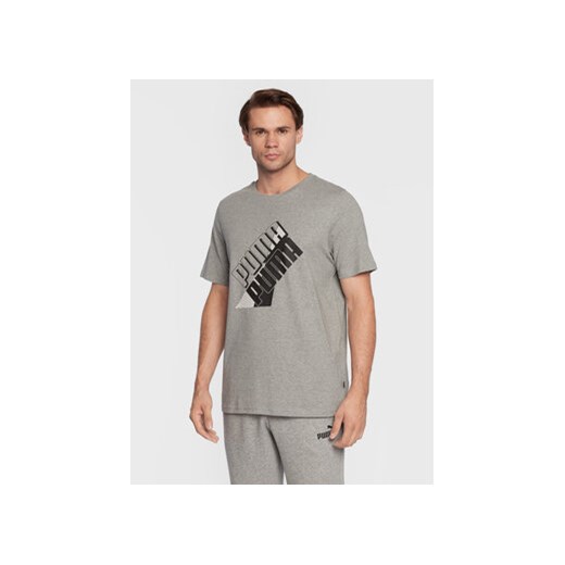 Puma T-Shirt Power Logo 849788 Szary Regular Fit ze sklepu MODIVO w kategorii T-shirty męskie - zdjęcie 168571278