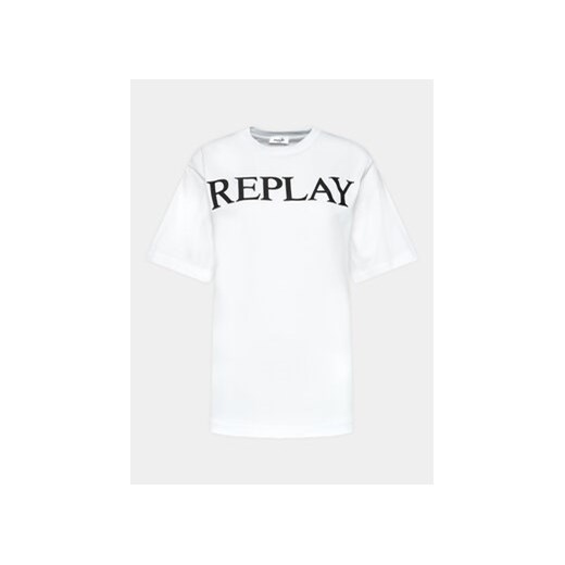 Replay T-Shirt W3698G.000.23608P Biały Relaxed Fit Replay L MODIVO promocyjna cena