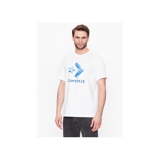 Converse T-Shirt Crystallized Star Chevron 10024596-A02 Biały Standard Fit ze sklepu MODIVO w kategorii T-shirty męskie - zdjęcie 168571756