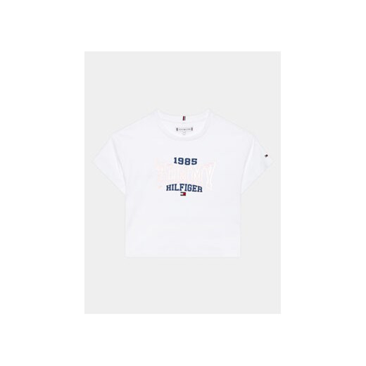 Tommy Hilfiger T-Shirt 1985 KG0KG07441 D Biały Regular Fit ze sklepu MODIVO w kategorii Bluzki dziewczęce - zdjęcie 168573028
