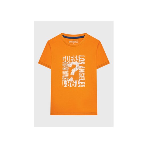 Guess T-Shirt N3GI00 K8HM0 Pomarańczowy Regular Fit ze sklepu MODIVO w kategorii T-shirty chłopięce - zdjęcie 168573137