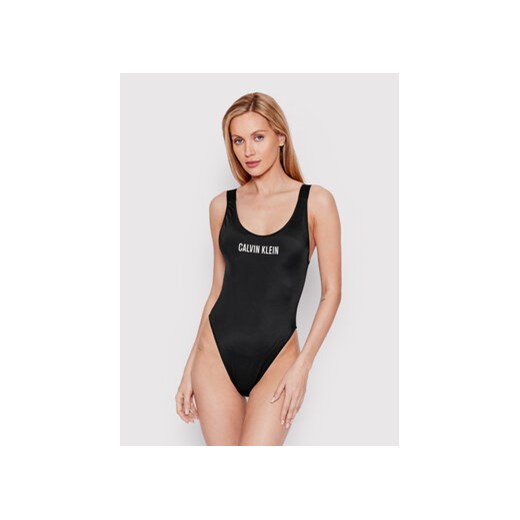 Calvin Klein Swimwear Strój kąpielowy Scoop KW0KW01599 Czarny ze sklepu MODIVO w kategorii Stroje kąpielowe - zdjęcie 168573375