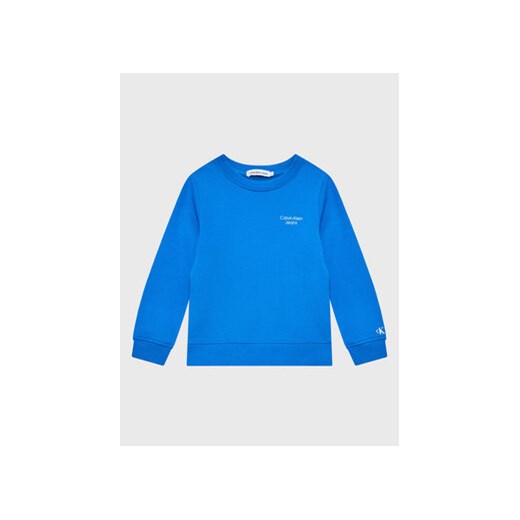Calvin Klein Jeans Bluza Stack Logo IB0IB01292 Niebieski Regular Fit 14Y wyprzedaż MODIVO