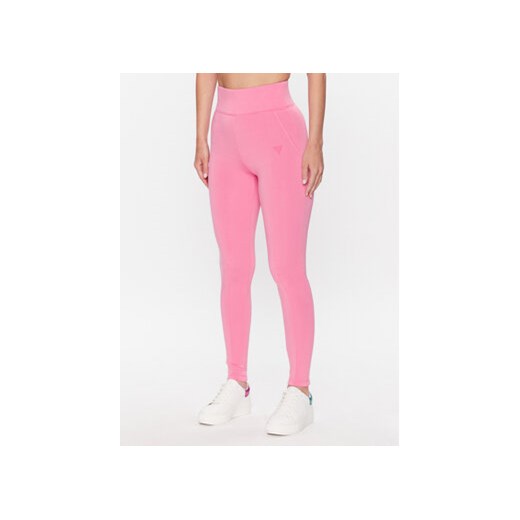 Guess Legginsy Allie V3RB17 K7UW2 Różowy Slim Fit ze sklepu MODIVO w kategorii Spodnie damskie - zdjęcie 168574958