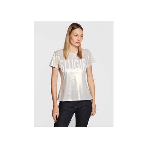 Blugirl Blumarine T-Shirt RF2213-J6559 Srebrny Regular Fit ze sklepu MODIVO w kategorii Bluzki damskie - zdjęcie 168575369