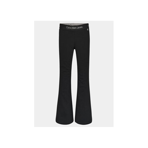 Calvin Klein Jeans Spodnie materiałowe Punto Tape Flare IG0IG02097 Czarny Slim 10Y wyprzedaż MODIVO