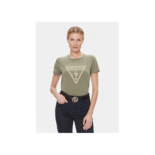 Guess T-Shirt W4RI69 J1314 Zielony Regular Fit ze sklepu MODIVO w kategorii Bluzki damskie - zdjęcie 168577576