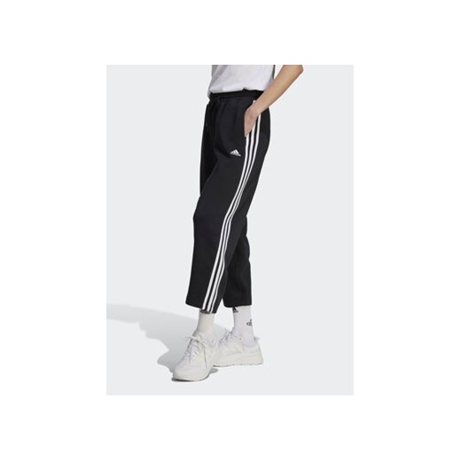 adidas Spodnie dresowe Essentials 3-Stripes Open Hem Fleece HZ5748 Czarny Loose M okazja MODIVO