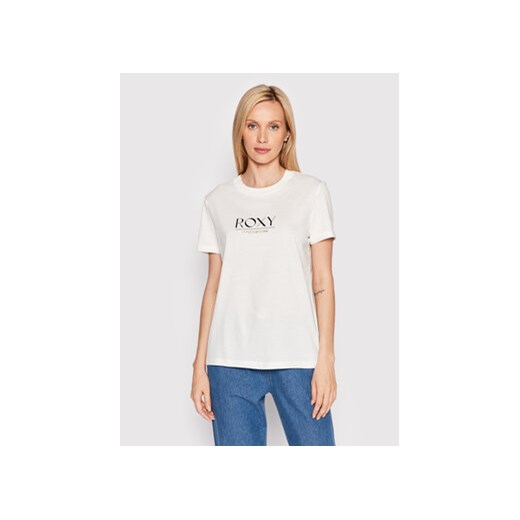 Roxy T-Shirt Noon Ocean ERJZT05424 Biały Regular Fit ze sklepu MODIVO w kategorii Bluzki damskie - zdjęcie 168578009