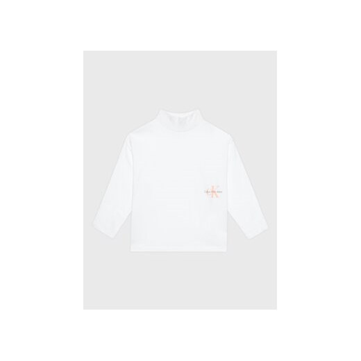 Calvin Klein Jeans Bluzka Monogram Off Placed IG0IG01791 Biały Relaxed Fit ze sklepu MODIVO w kategorii Bluzki dziewczęce - zdjęcie 168579536