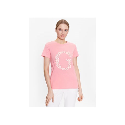Guess T-Shirt Alethea V3GI00 I3Z14 Różowy Regular Fit ze sklepu MODIVO w kategorii Bluzki damskie - zdjęcie 168579938
