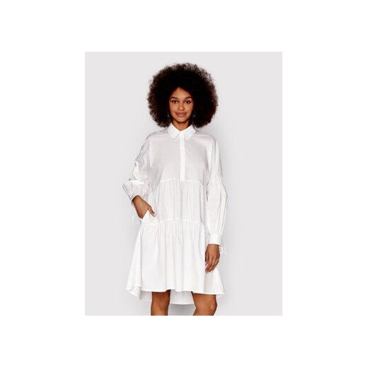 TWINSET Sukienka koszulowa 221LB2JLL Biały Loose Fit Twinset S okazyjna cena MODIVO