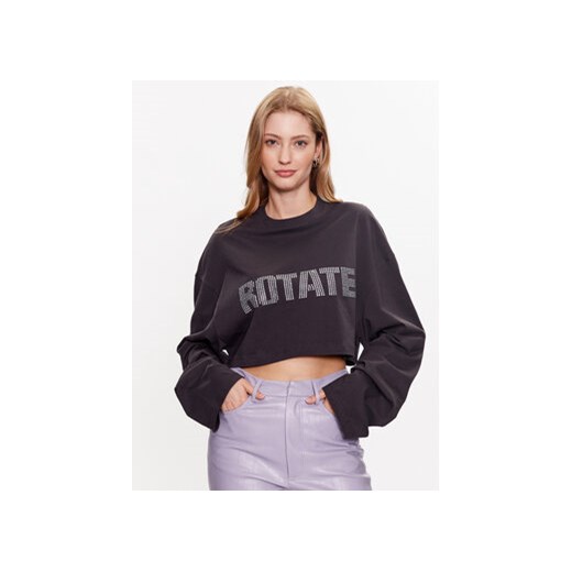 ROTATE Bluzka Rhinestone Tyra 7003211959 Szary Cropped Fit ze sklepu MODIVO w kategorii Bluzki damskie - zdjęcie 168580887