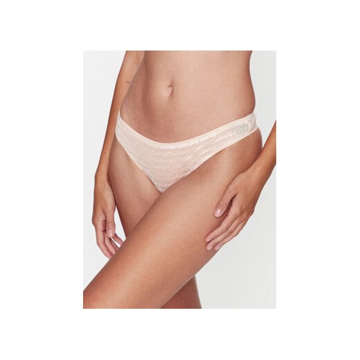 Emporio Armani Underwear Stringi 162468 3F204 03050 Beżowy ze sklepu MODIVO w kategorii Majtki damskie - zdjęcie 168581066