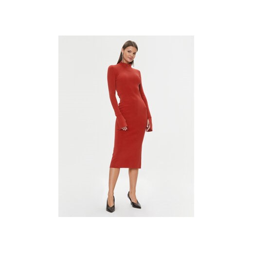 Patrizia Pepe Sukienka dzianinowa 2A2612/K002-R808 Czerwony Slim Fit ze sklepu MODIVO w kategorii Sukienki - zdjęcie 168581196