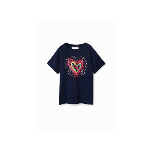Desigual T-Shirt 23SGTK20 Granatowy Regular Fit ze sklepu MODIVO w kategorii Bluzki dziewczęce - zdjęcie 168582719