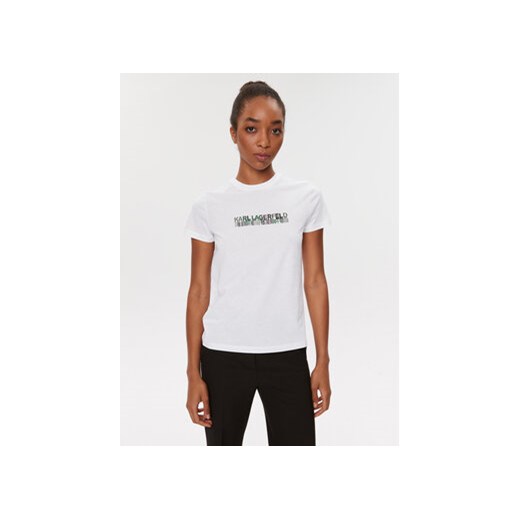 KARL LAGERFELD T-Shirt 235W1726 Biały Regular Fit Karl Lagerfeld XL wyprzedaż MODIVO