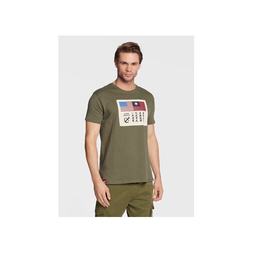 Alpha Industries T-Shirt Usn Blood 108507 Zielony Regular Fit ze sklepu MODIVO w kategorii T-shirty męskie - zdjęcie 168583767