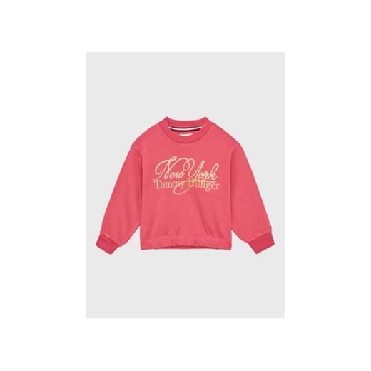 Tommy Hilfiger Bluza Script KG0KG07045 M Różowy Regular Fit ze sklepu MODIVO w kategorii Bluzy dziewczęce - zdjęcie 168583835