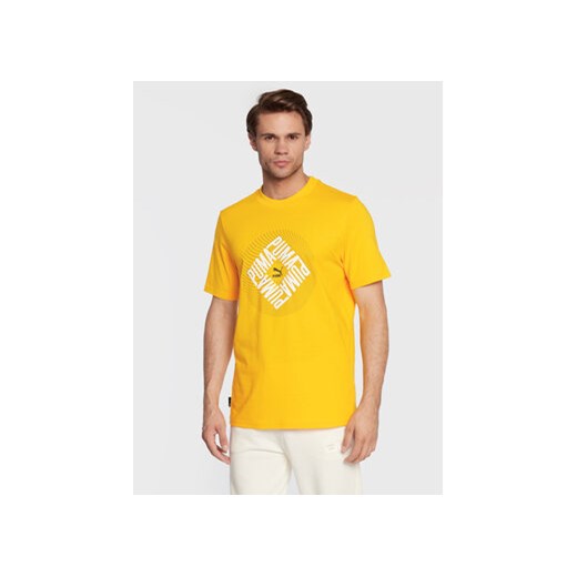 Puma T-Shirt Swxp Graphic 535658 Żółty Regular Fit ze sklepu MODIVO w kategorii T-shirty męskie - zdjęcie 168583896