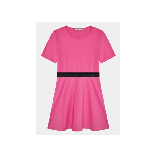 Calvin Klein Jeans Sukienka codzienna Logo Tape IG0IG02310 Różowy Regular Fit ze sklepu MODIVO w kategorii Sukienki dziewczęce - zdjęcie 168584165