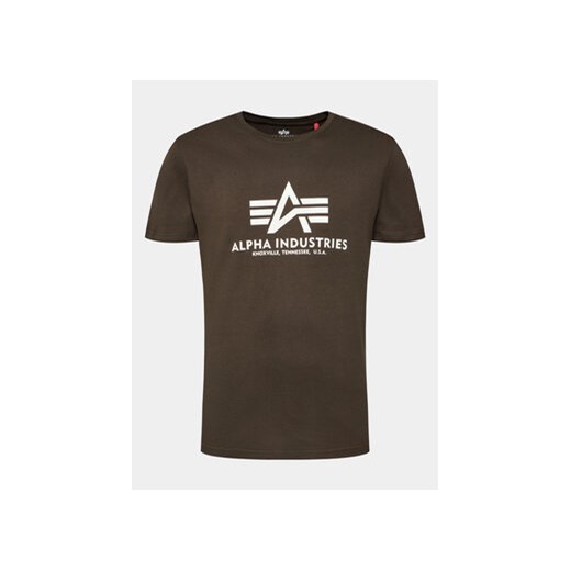 Alpha Industries T-Shirt Basic 100501 Zielony Regular Fit ze sklepu MODIVO w kategorii T-shirty męskie - zdjęcie 168584635