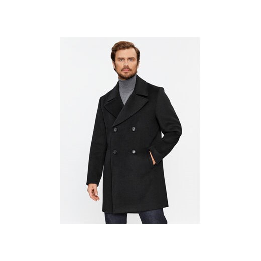 Guess Płaszcz wełniany M3BL40 WFO00 Czarny Regular Fit ze sklepu MODIVO w kategorii Płaszcze męskie - zdjęcie 168584807