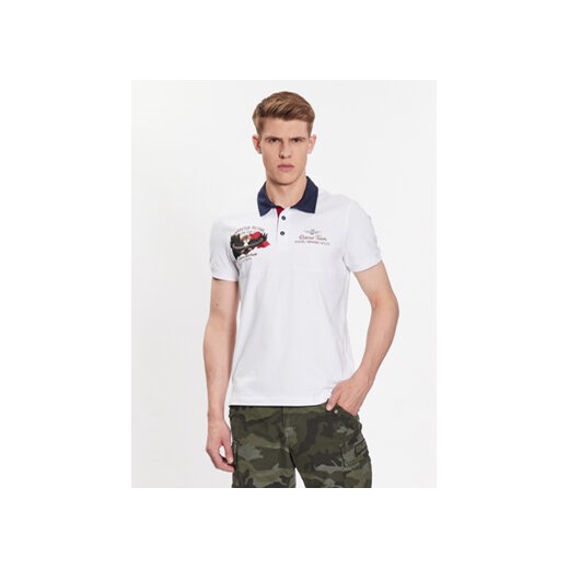 Aeronautica Militare Polo 231PO1693J595 Biały Regular Fit ze sklepu MODIVO w kategorii T-shirty męskie - zdjęcie 168585485
