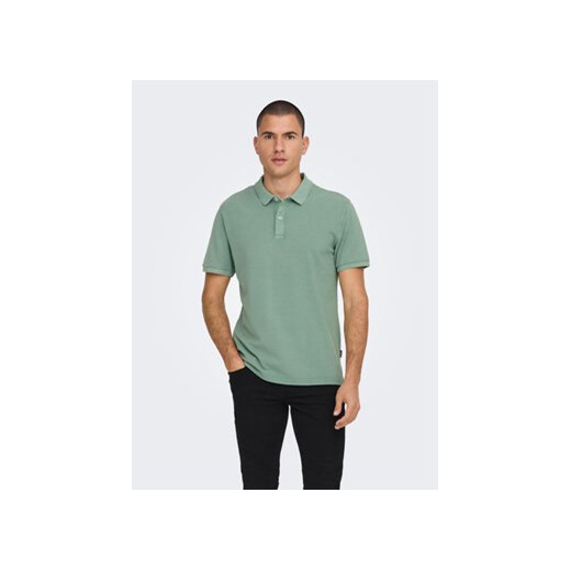 Only & Sons Polo 22021769 Zielony Slim Fit ze sklepu MODIVO w kategorii T-shirty męskie - zdjęcie 168585785
