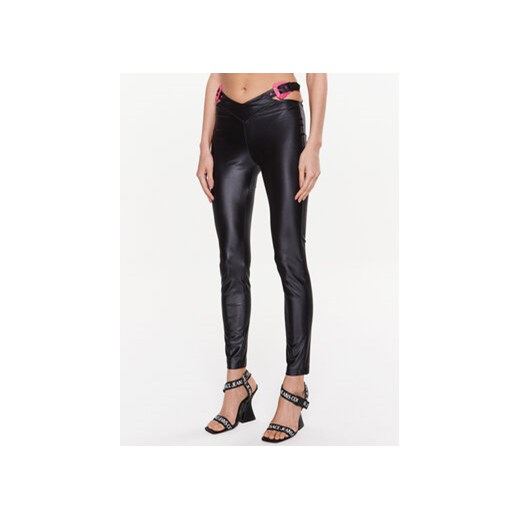 Versace Jeans Couture Legginsy 74HAC1A1 Czarny Slim Fit ze sklepu MODIVO w kategorii Spodnie damskie - zdjęcie 168585989