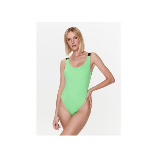 Calvin Klein Swimwear Strój kąpielowy KW0KW01995 Zielony ze sklepu MODIVO w kategorii Stroje kąpielowe - zdjęcie 168586295