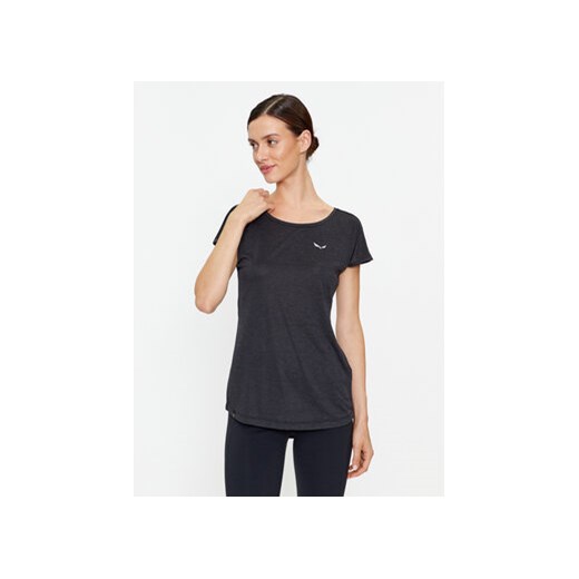 Salewa Koszulka techniczna Puez Melange Dry W 26538 Czarny Regular Fit ze sklepu MODIVO w kategorii Bluzki damskie - zdjęcie 168586926