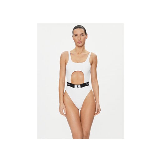 Calvin Klein Swimwear Strój kąpielowy KW0KW02260 Biały ze sklepu MODIVO w kategorii Stroje kąpielowe - zdjęcie 168587288