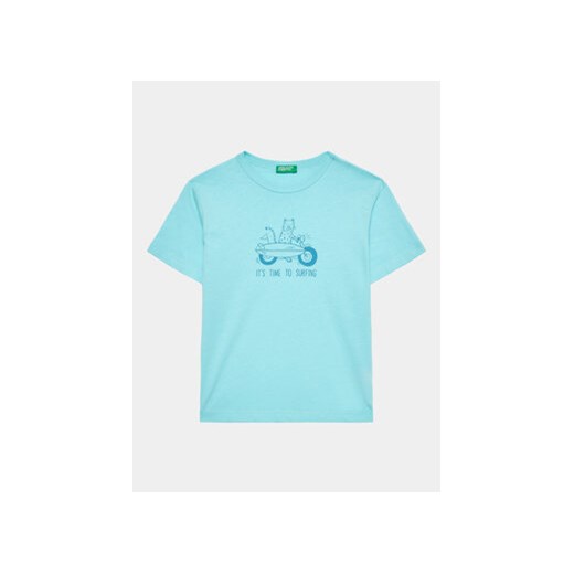United Colors Of Benetton T-Shirt 3096G109K Niebieski Regular Fit ze sklepu MODIVO w kategorii Koszulki niemowlęce - zdjęcie 168587346