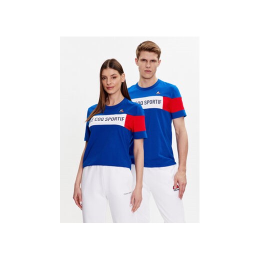Le Coq Sportif T-Shirt Unisex 2310011 Niebieski Regular Fit ze sklepu MODIVO w kategorii Bluzki damskie - zdjęcie 168587495