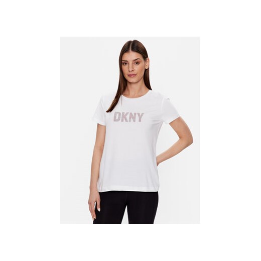DKNY T-Shirt P9BH9AHQ Biały Regular Fit ze sklepu MODIVO w kategorii Bluzki damskie - zdjęcie 168588666
